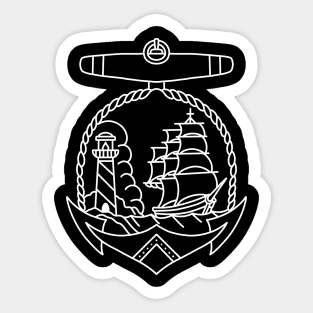 HomeSchoolTattoo Anchor with Lighthouse and Ship Sticker